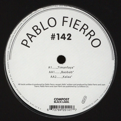 Pablo Fierro - Compost Black label 142 - Timanfaya EP