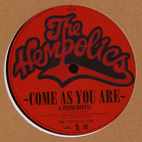 The Hempolics - Riding For A Fall / Come As You Are