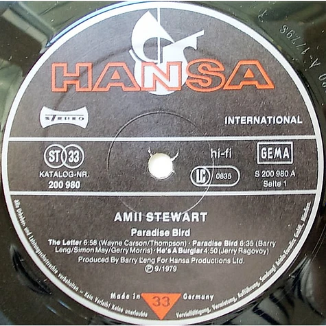 Amii Stewart - Paradise Bird