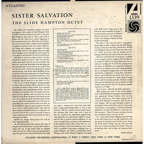 Slide Hampton Octet - Sister Salvation