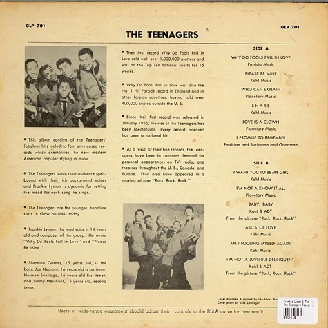 Frankie Lymon & The Teenagers - The Teenagers Featuring Frankie Lymon