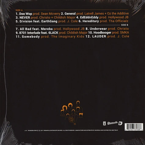 J.I.D. - Never Story Clear Orange Vinyl Edition
