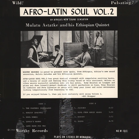 Mulatu & His Ethopian Quintet - Afro-Latin Soul Volume 2 180g Vinyl Edition