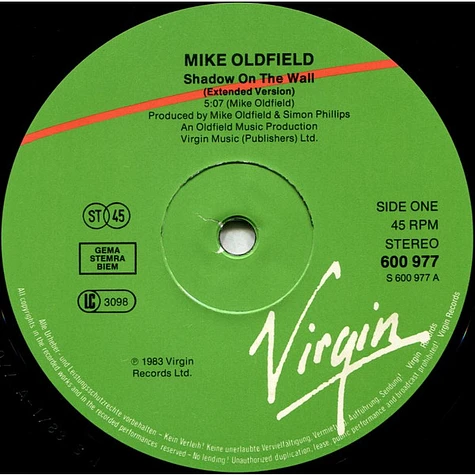Mike Oldfield And Roger Chapman - Shadow On The Wall (Extended Version)
