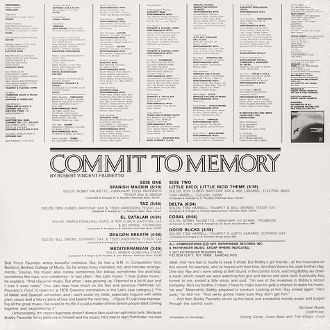 Bobby Paunetto - Commit To Memory