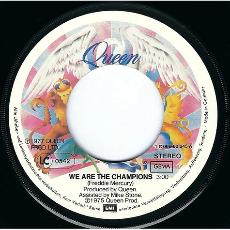 Queen - We Are The Champions B/W We Will Rock You