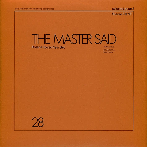 Roland Kovac New Set - The Master Said