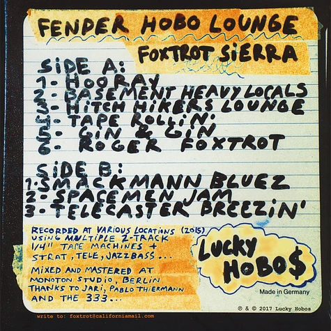Foxtrot Sierra & His Uniforms of The Psychedelic Schafferson Jetplane - Fender Hobo Lounge
