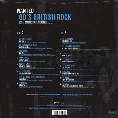 V.A. - Wanted 60's British Rock - From Diggers To Music Lovers