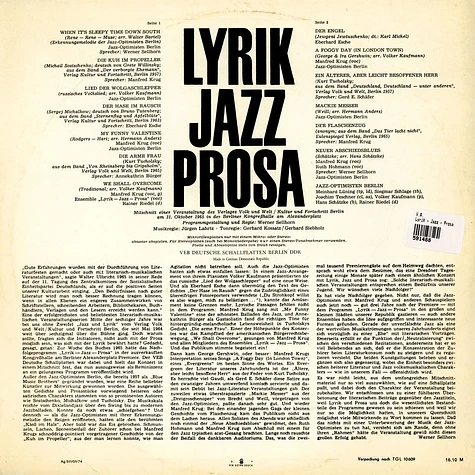 V.A. - Lyrik - Jazz - Prosa
