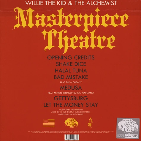 Willie The Kid & The Alchemist - Masterpiece Theatre Black Vinyl Edition