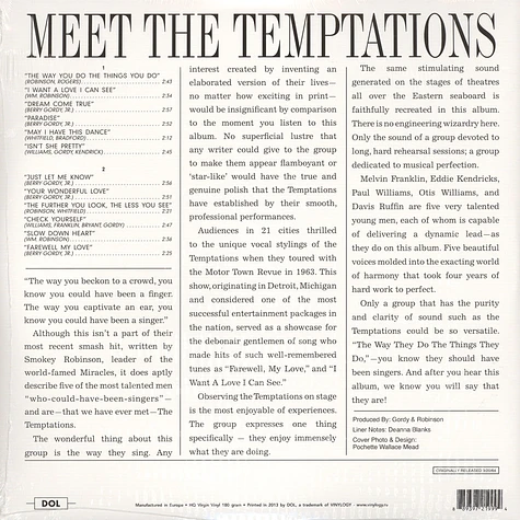 The Temptations - Meet The Temptations Gatefold Sleeve Edition