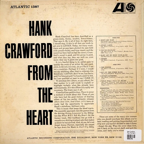 Hank Crawford - From The Heart