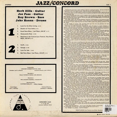 Joe Pass, Ray Brown, Jake Hanna, Herb Ellis - Jazz/Concord