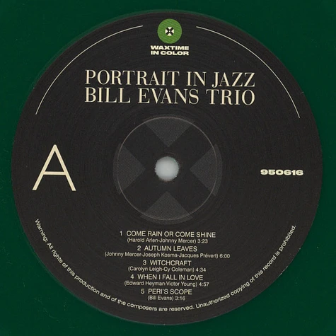 Bill Evans Trio - Portrait In Jazz Green Vinyl Edition