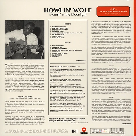Howlin' Wolf - Moanin' In The Moonlight Red Vinyl Edition