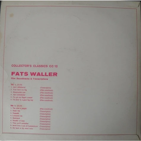 Fats Waller - Film Soundtracks & Transcriptions