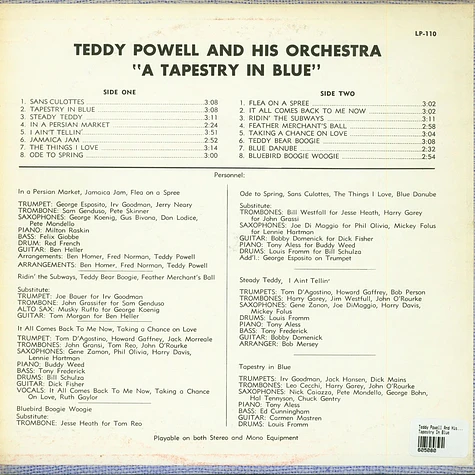 Teddy Powell And His Orchestra - Tapestry In Blue