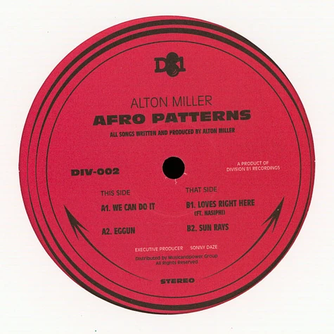 Alton Miller - Afro Patterns EP