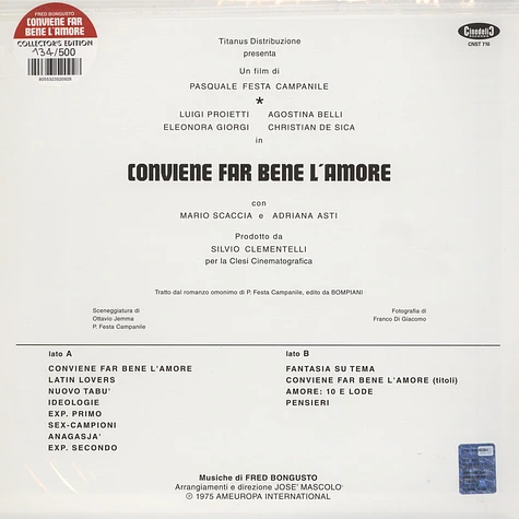 Fred Bongusto - OST Conviene Far Bene L'Amore Black Vinyl Edition