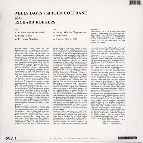 Miles Davis & John Coltrane - Play Richard Rodgers