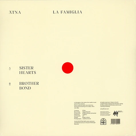 Ätna - La Famiglia - An Audiovisual Suite Red Vinyl Edition