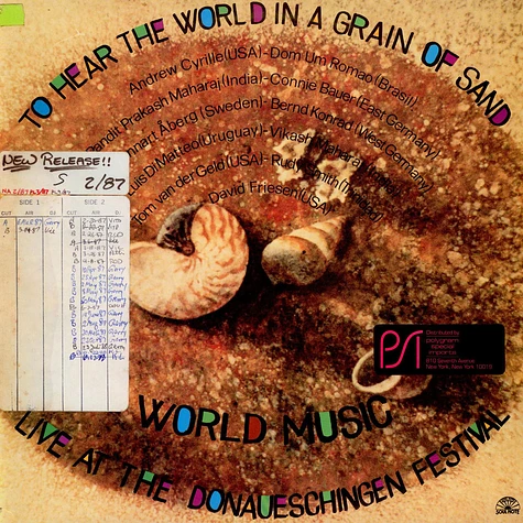 Andrew Cyrille - Dom Um Romao - Prakash Maharaj - Conrad Bauer - Lennart Åberg - Bernd Konrad - Luis Di Matteo - Vikash Maharaj - Tom van der Geld - Rudy Smith - David Friesen - To Hear The World In A Grain Of Sand (World Music - Live At The Donaueschingen Festival)