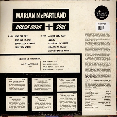 Marian McPartland - Bossa Nova + Soul