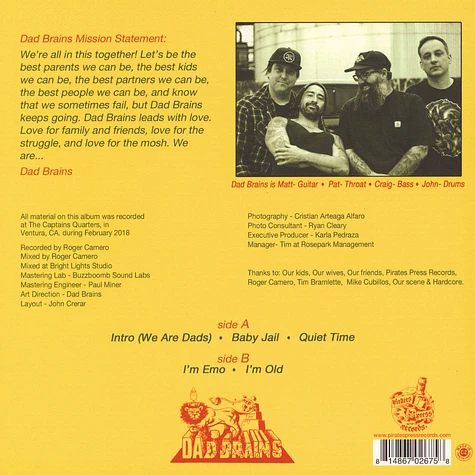 Dad Brains - Dad Brains Yellow Vinyl Edition