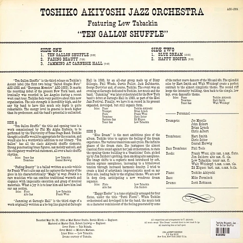 Toshiko Akiyoshi Jazz Orchestra Featuring Lew Tabackin - Ten Gallon Shuffle