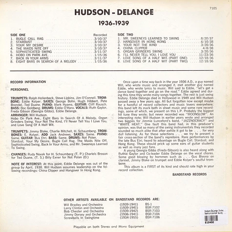 Hudson-DeLange Orchestra - The Sophisticated Swing Of The Hudson:Delange Orchestra (1936 / 1939)