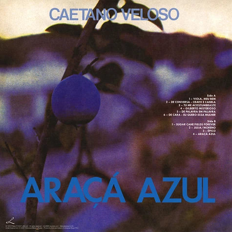 Caetano Veloso - Araca Azul Colored Vinyl Edition