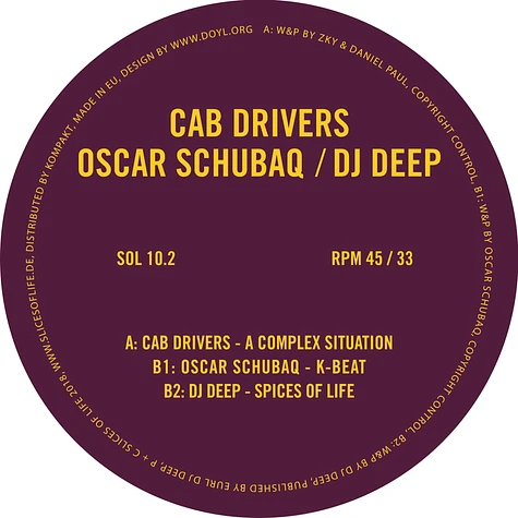 Cab Drivers, Oscar Schubaq & DJ Deep - Slices Of Life 10.2