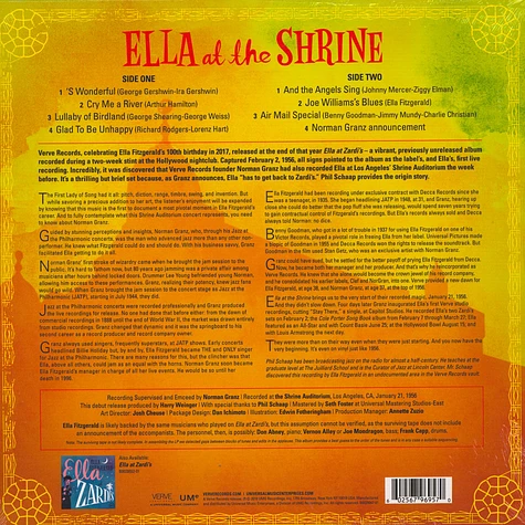 Ella Fitzgerald - Ella At The Shrine Translucent Yellow Colored Vinyl Edition