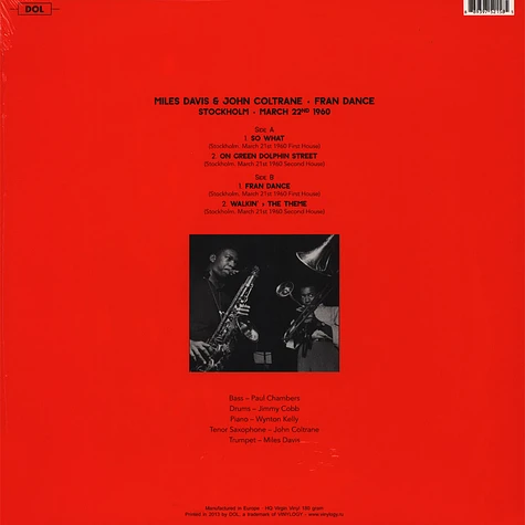 Miles Davis & John Coltrane - Fran Dance - Stockholm March 22nd 1960