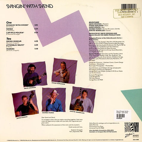 David Grisman Quintet featuring Svend Asmussen - Svingin' With Svend