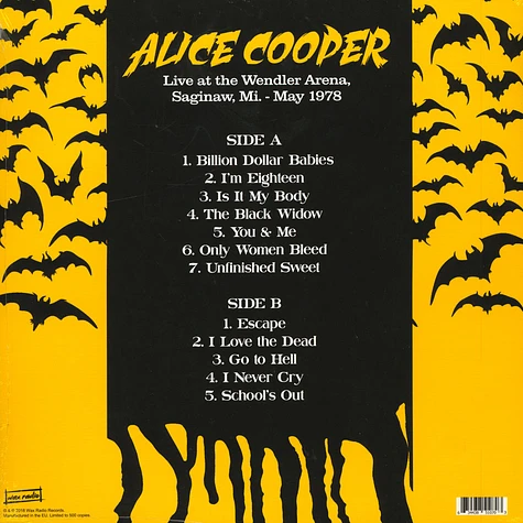 Alice Cooper - Live At The Wendler Arena 1978