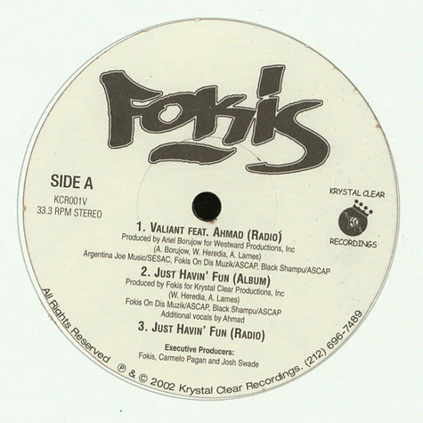 Fokis - No Chaser Feat. Killah Priest / Just Havin' Fun