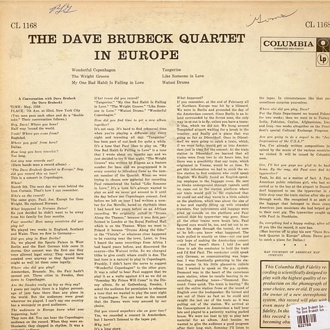 The Dave Brubeck Quartet - The Dave Brubeck Quartet In Europe