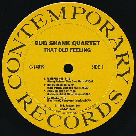 Bud Shank Quartet - That Old Feeling