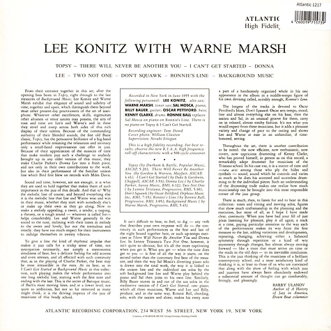 Lee Konitz With Warne Marsh - Lee Konitz With Warne Marsh