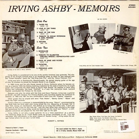 Irving Ashby - Memoirs