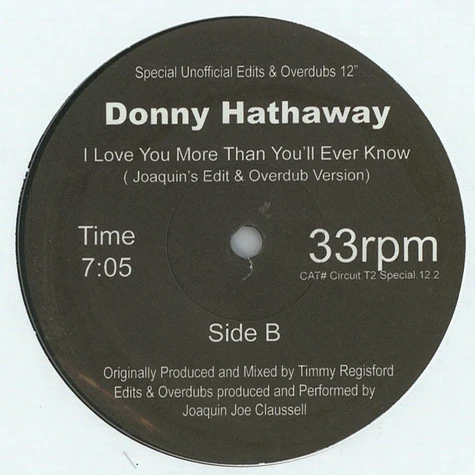 Donny Hathaway - I Love You More Than You'll Ever Know (Timmy Regisford & Joaquin Joe Claussell Unofficial Edits & Overdubs)