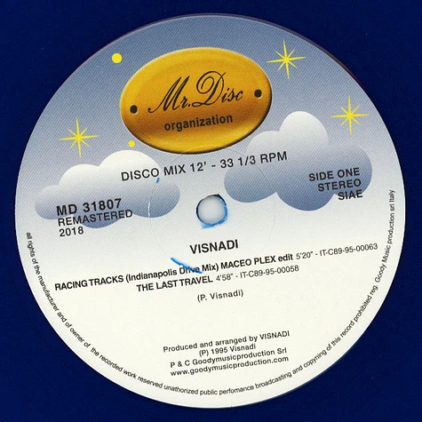 Visnadi - Racing Track Maceo Plex Edit Transparent Blue Vinyl Edition