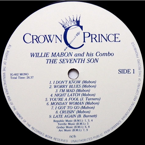 Willie Mabon And His Combo - The Seventh Son
