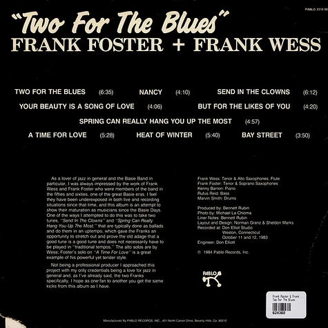 Frank Foster & Frank Wess - Two For The Blues