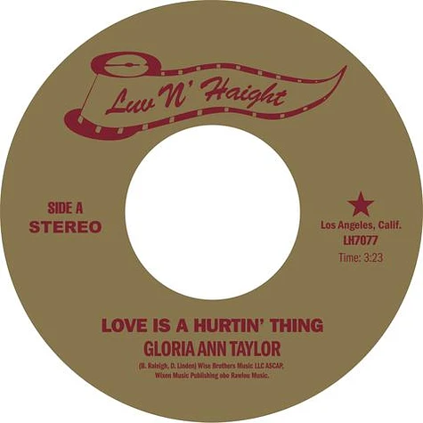 Gloria Ann Taylor - Love Is A Hurtin' Thing / Brother Less Than A Man Red Vinyl