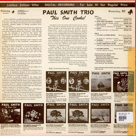 The Paul Smith Trio - This One Cooks