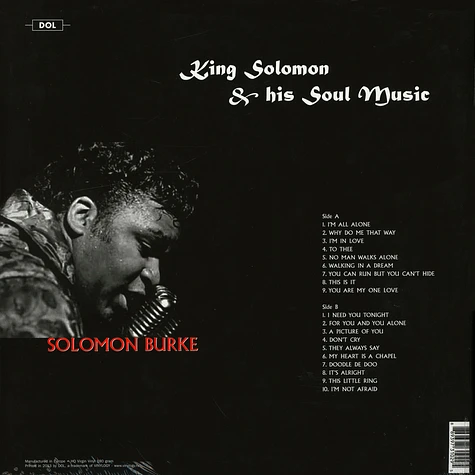 Solomon Burke - King Solomon & His Soul Music Gatefold Sleeve Edition