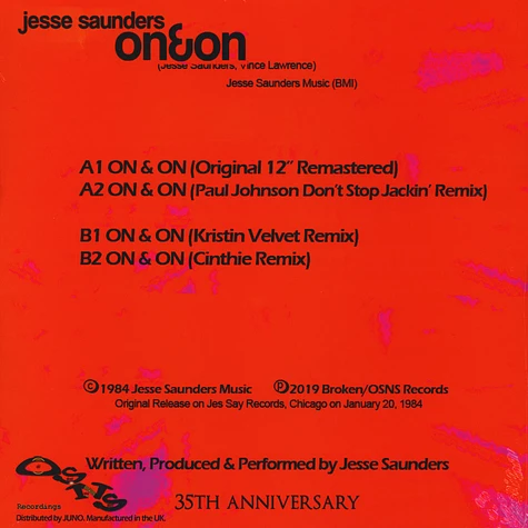 Jesse Saunders - On & On Paul Johnson, Kristin Velvet, Cinthie Remixes